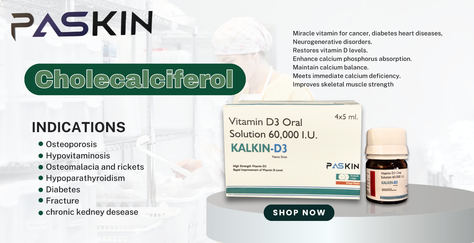 Paskin Cholecalciferol (Vitamin D3) – Complete Guide for Strong Bones & Better Health in India